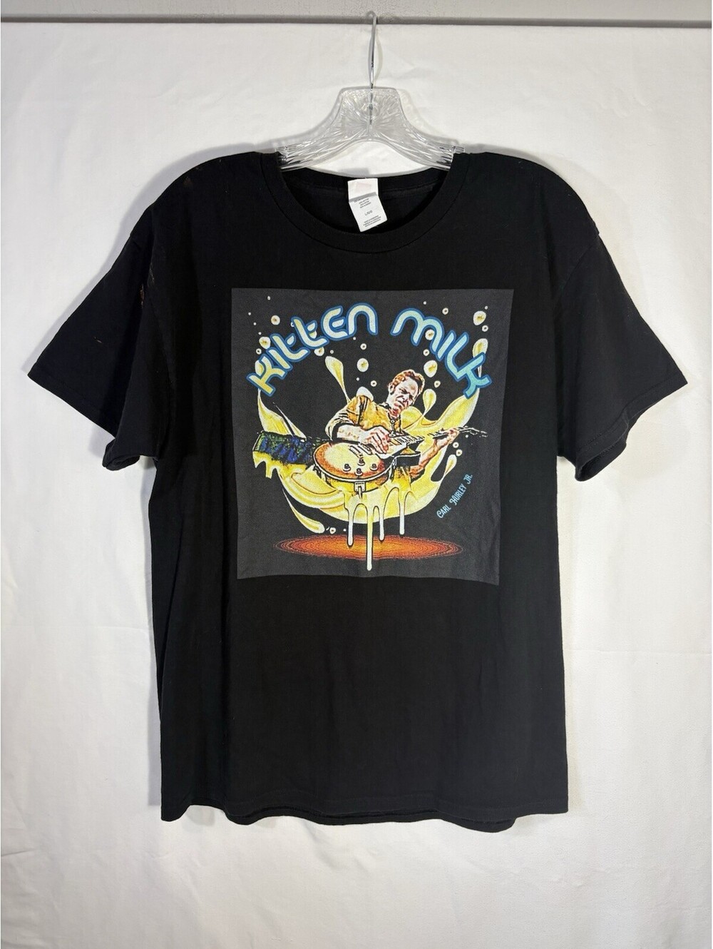 Carl Hurley Jr Kitten Milk T Shirt Mens L Black Graphic Band Music Tee Hanes